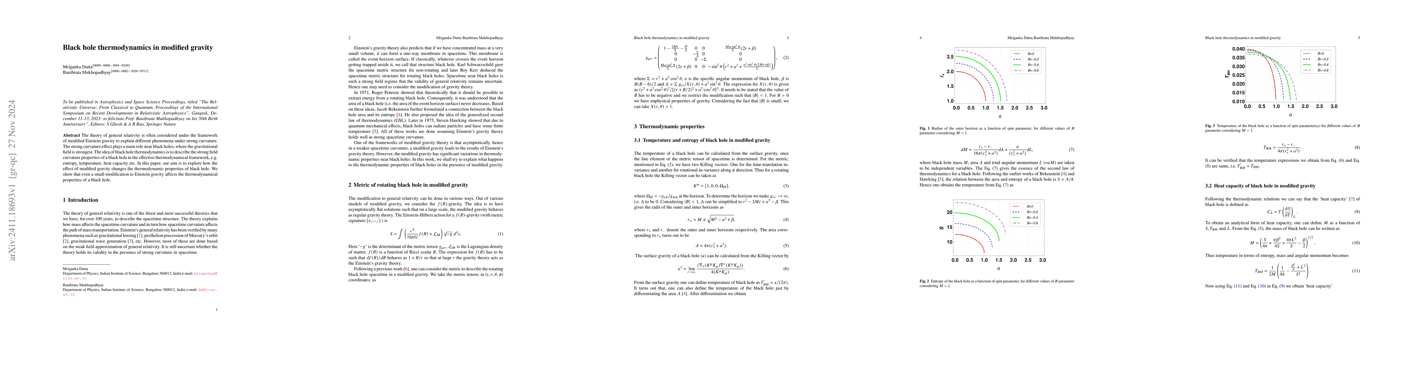 Thumbnail for Black hole thermodynamics in modified gravity