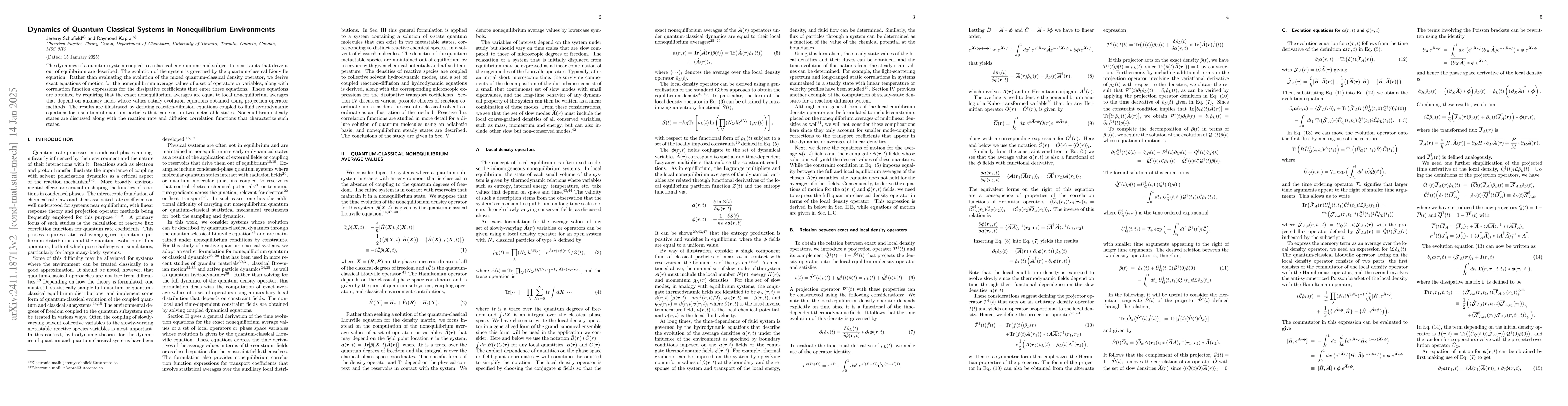 Thumbnail for Dynamics of Quantum Systems in Classical Nonequilibrium Environments