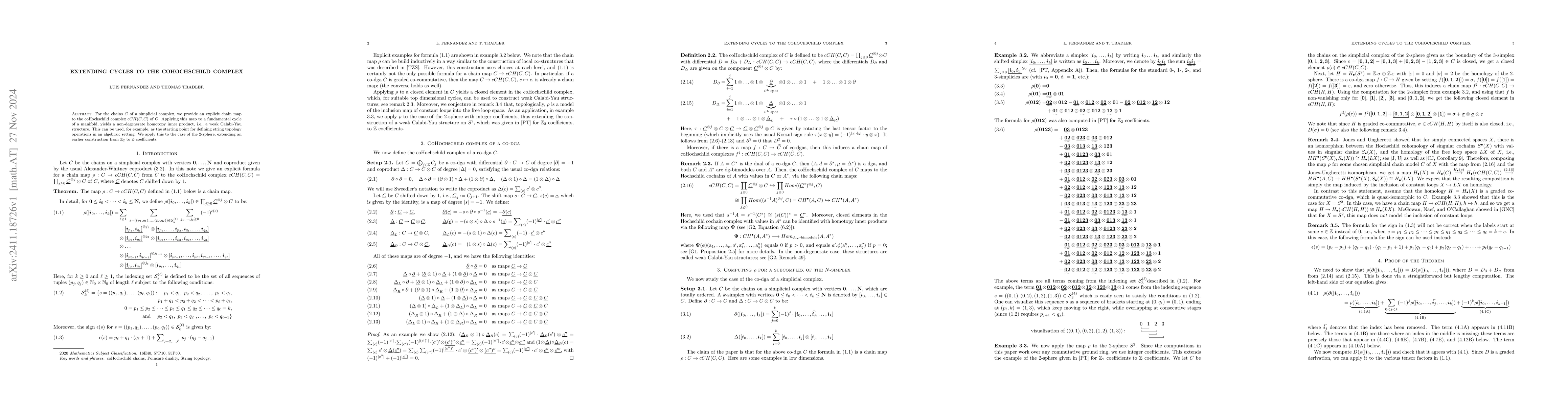 Thumbnail for Extending cycles to the coHochschild complex