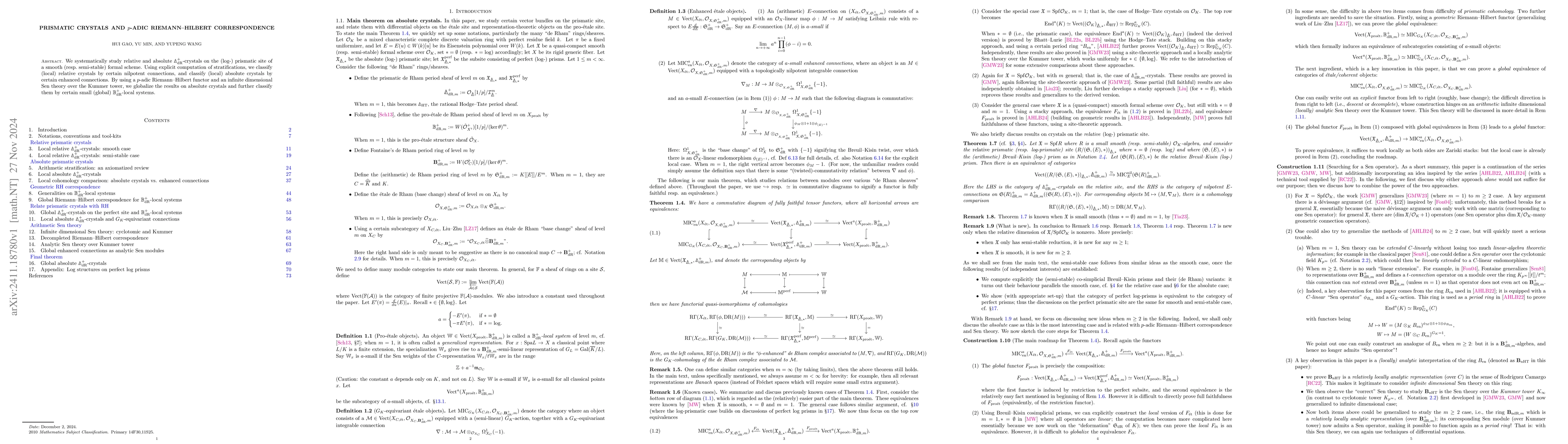 Thumbnail for Prismatic crystals and $p$-adic Riemann--Hilbert correspondence