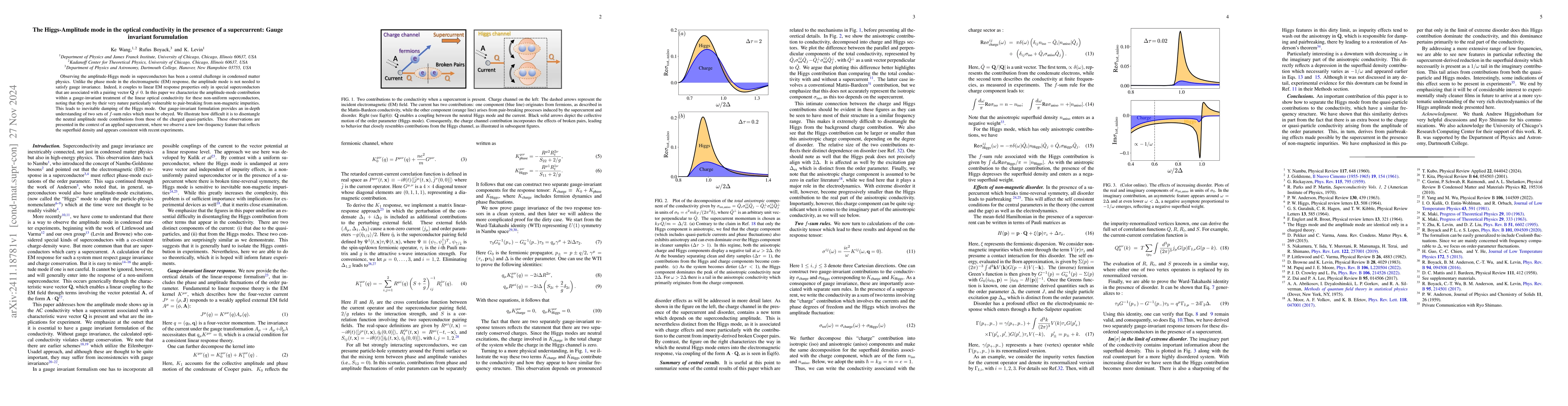 Thumbnail for The Higgs-Amplitude mode in the optical conductivity in the presence of
  a supercurrent: Gauge invariant forumulation