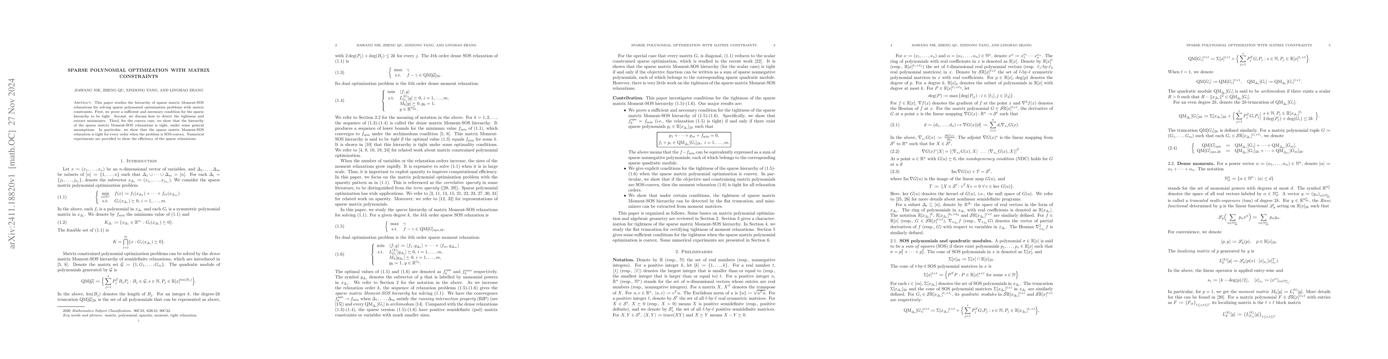Thumbnail for Sparse Polynomial Optimization with Matrix Constraints