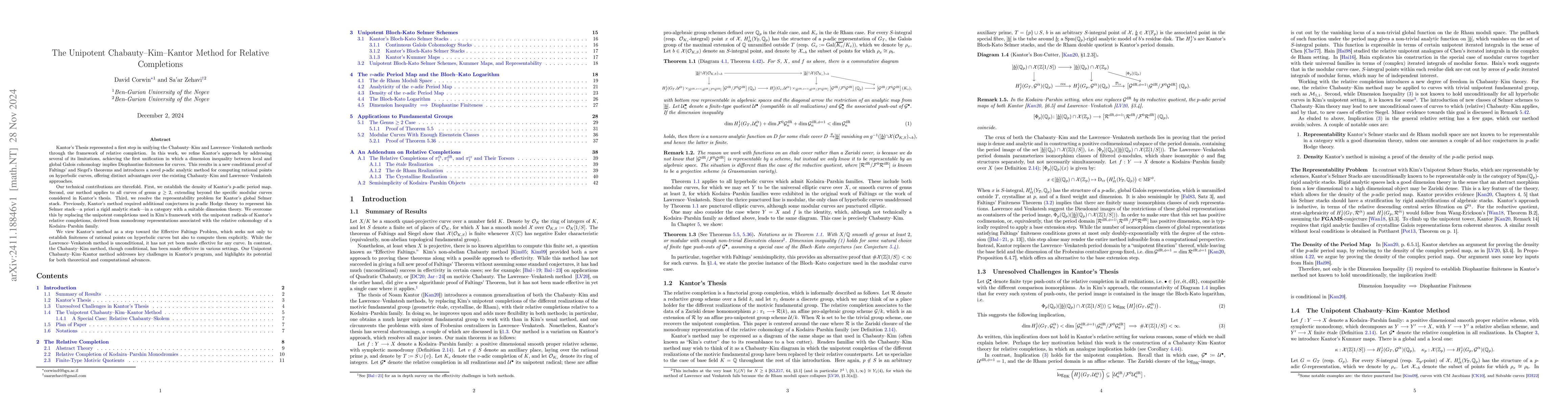 Thumbnail for The Unipotent Chabauty-Kim-Kantor Method for Relative Completions