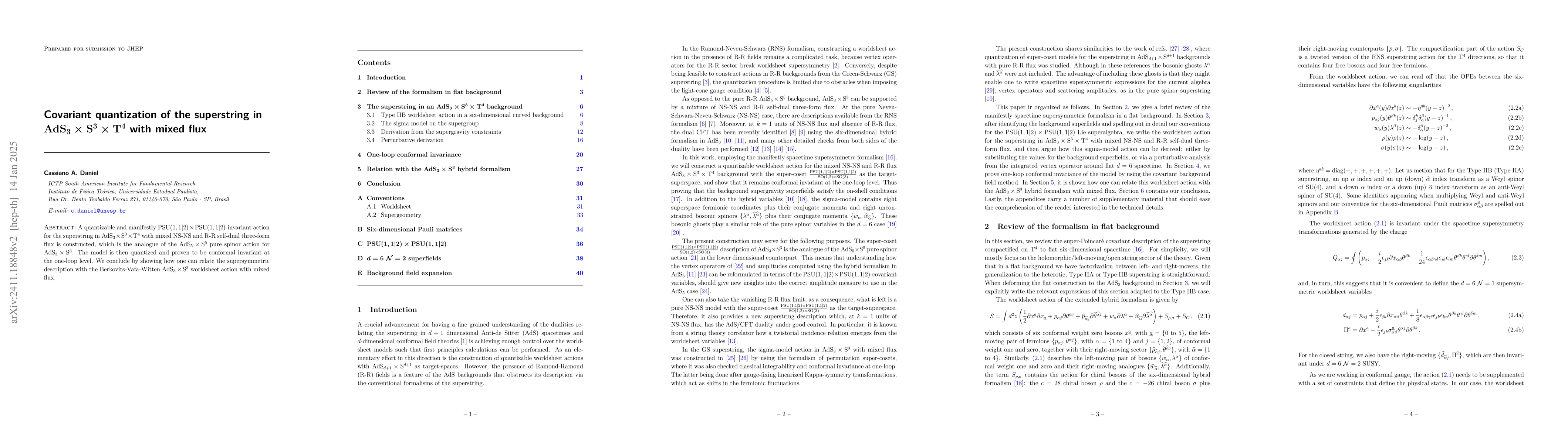 Thumbnail for Covariant quantization of the superstring in $\rm AdS_3 \times S^3
  \times T^4$ with mixed flux
