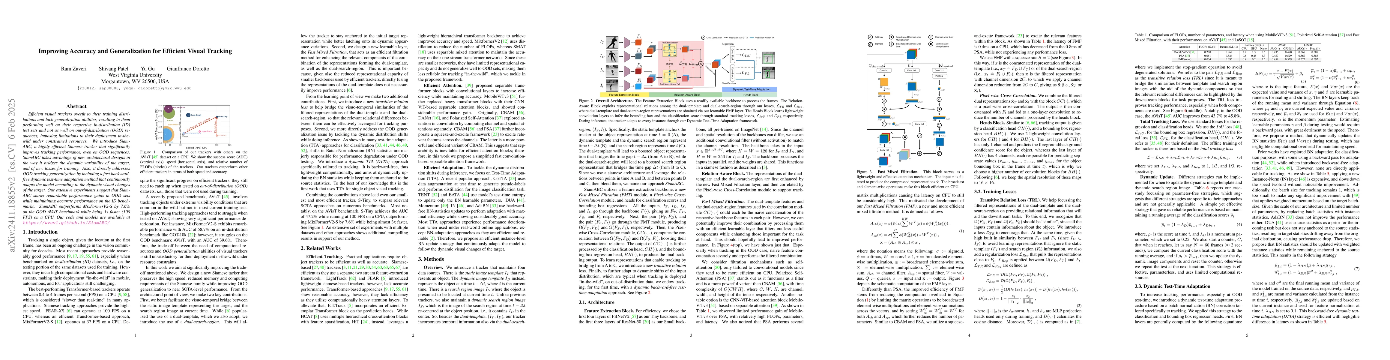 Thumbnail for Improving Accuracy and Generalization for Efficient Visual Tracking