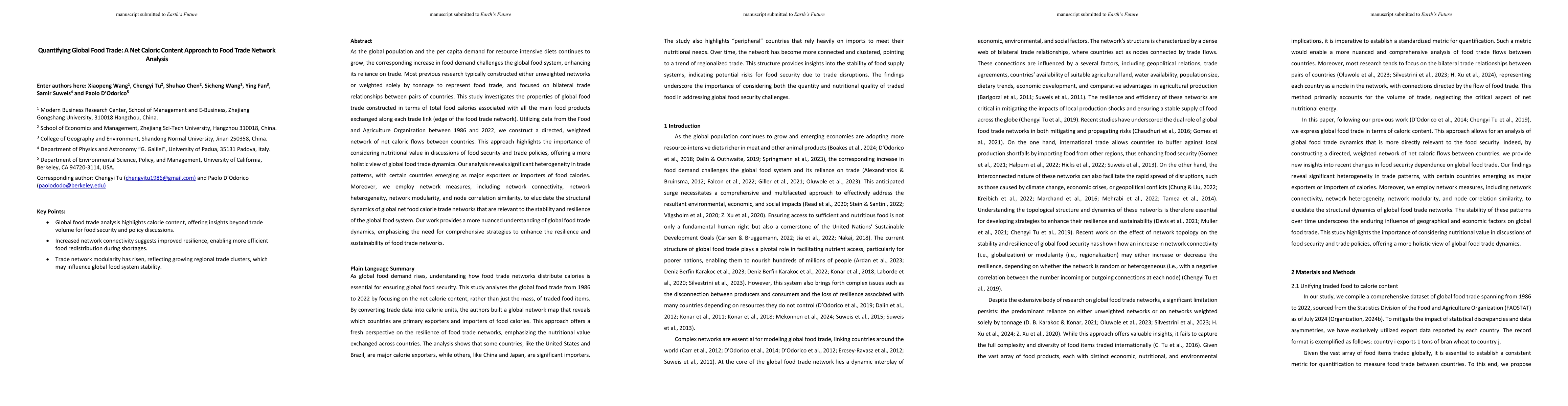 Thumbnail for Quantifying Global Food Trade: A Net Caloric Content Approach to Food
  Trade Network Analysis