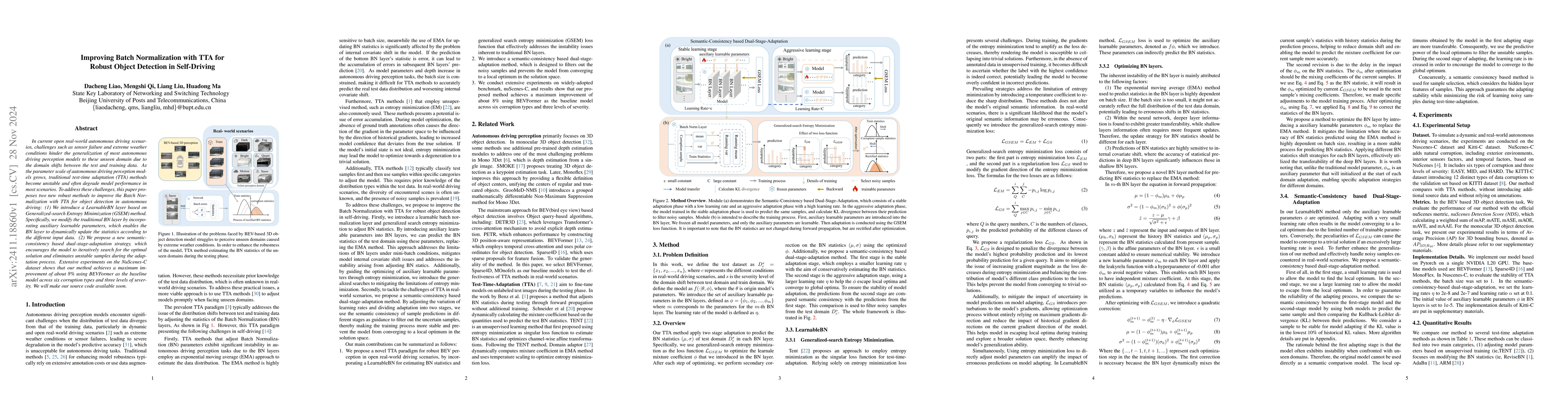 Thumbnail for Improving Batch Normalization with TTA for Robust Object Detection in
  Self-Driving