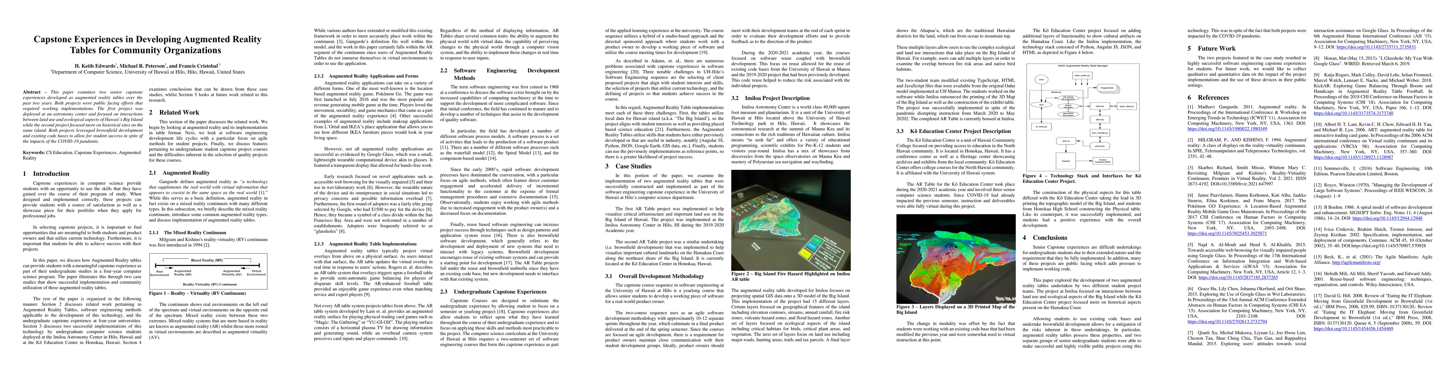 Thumbnail for Capstone Experiences in Developing Augmented Reality Tables for
  Community Organizations