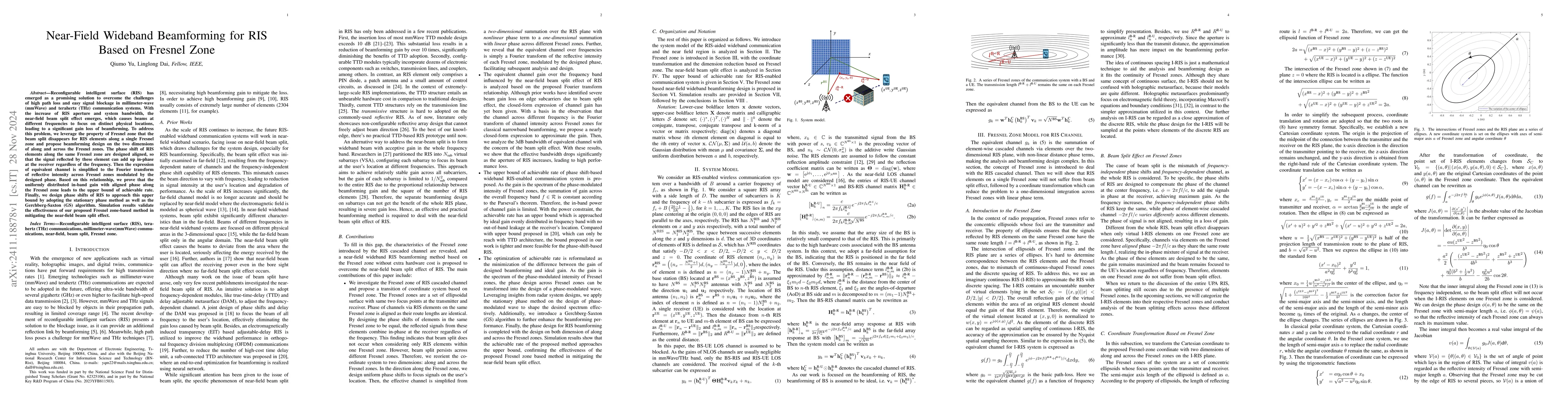 Thumbnail for Near-Field Wideband Beamforming for RIS Based on Fresnel Zone