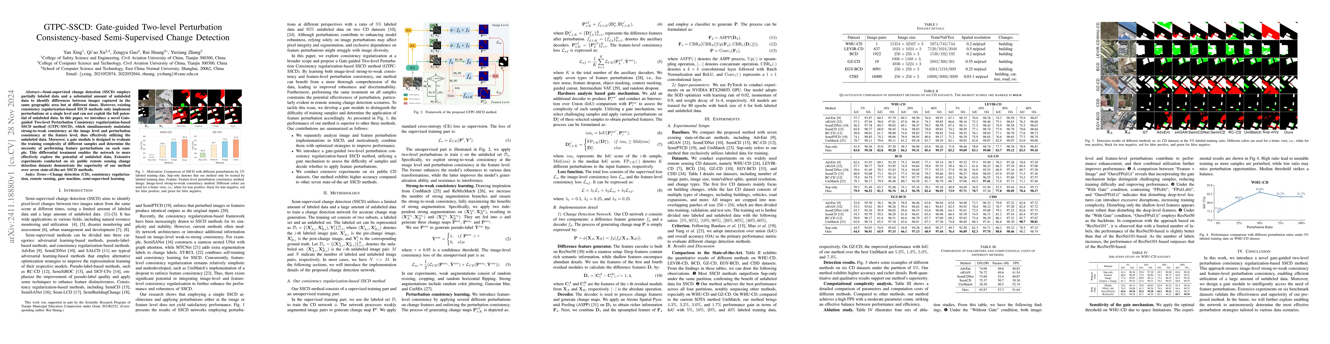 Thumbnail for GTPC-SSCD: Gate-guided Two-level Perturbation Consistency-based
  Semi-Supervised Change Detection