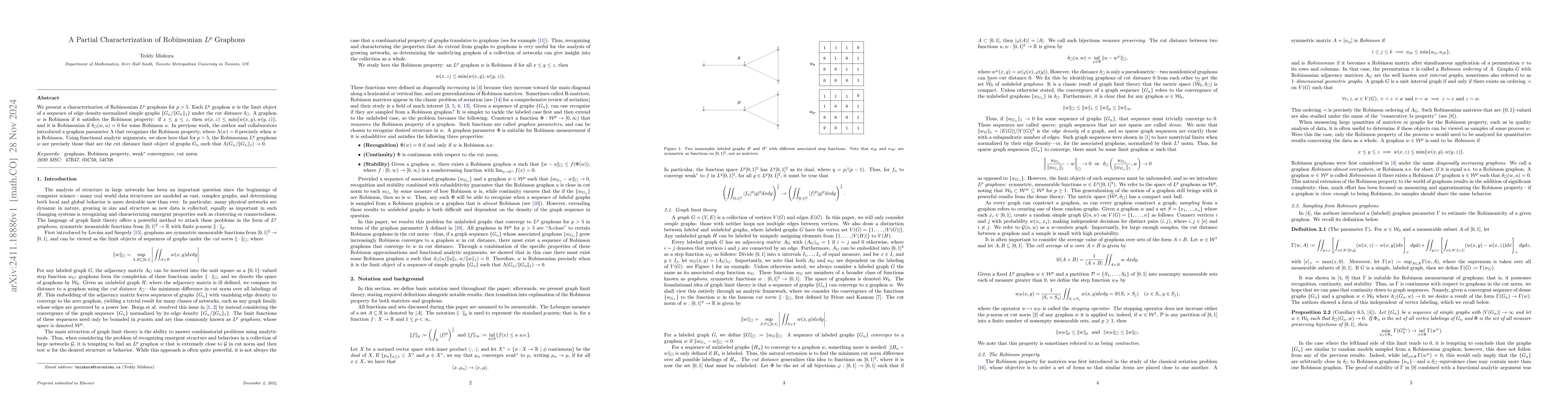 Thumbnail for A Partial Characterization of Robinsonian $L^p$ Graphons