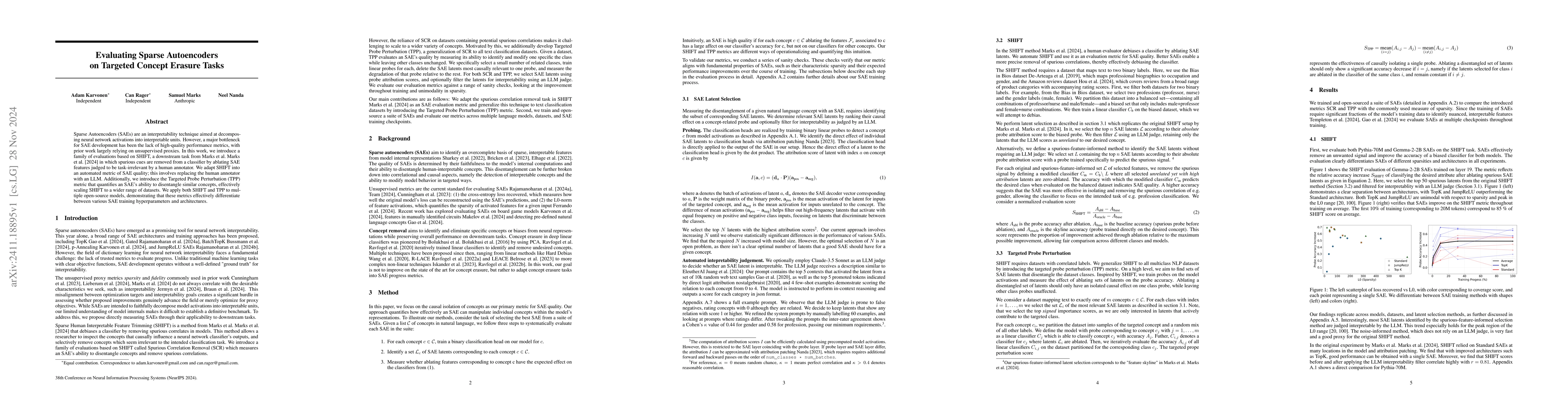 Thumbnail for Evaluating Sparse Autoencoders on Targeted Concept Erasure Tasks