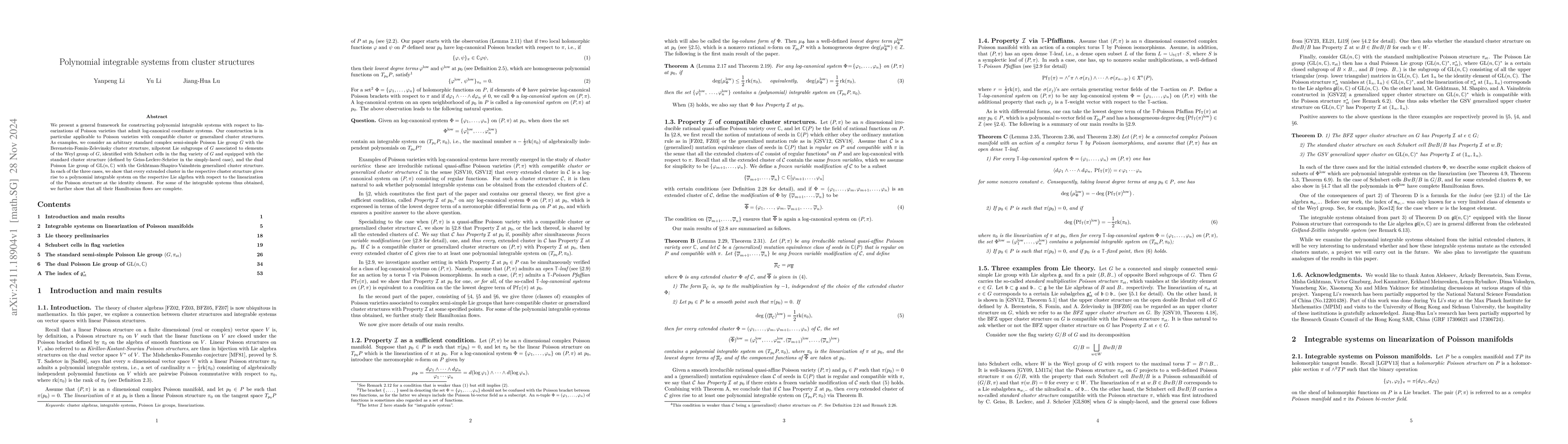 Thumbnail for Polynomial integrable systems from cluster structures