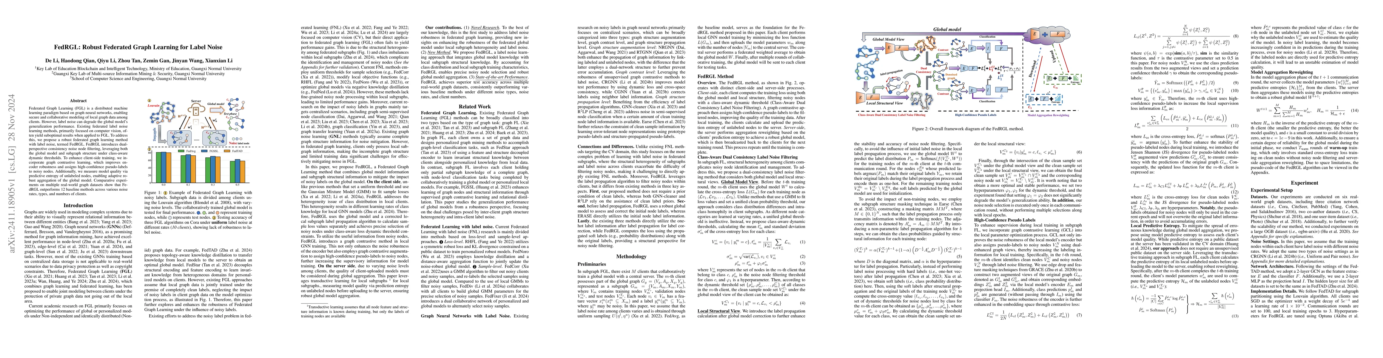 Thumbnail for FedRGL: Robust Federated Graph Learning for Label Noise