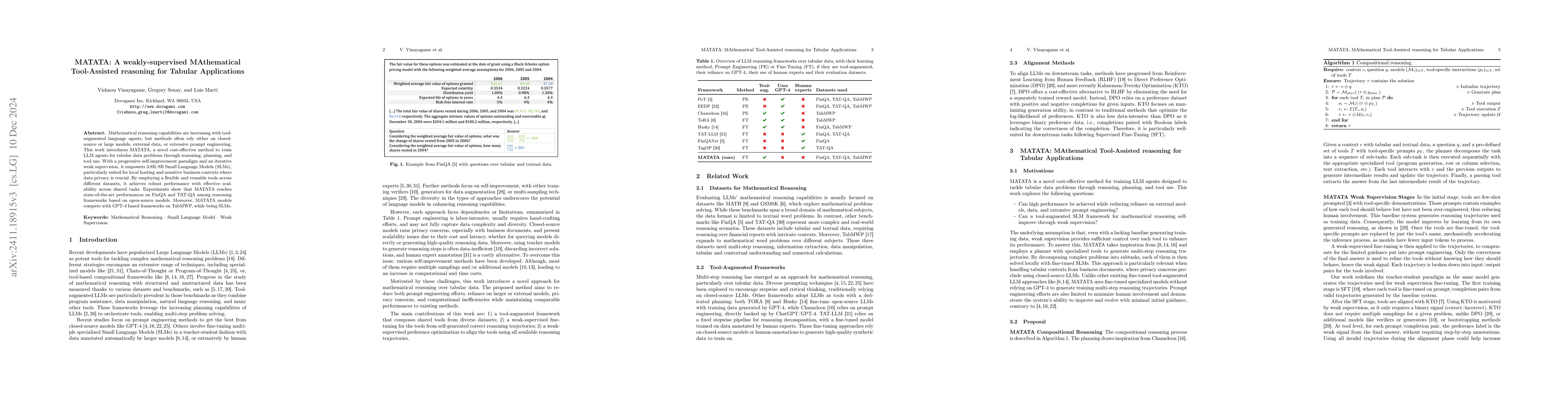 Thumbnail for MATATA: a weak-supervised MAthematical Tool-Assisted reasoning for
  Tabular Applications