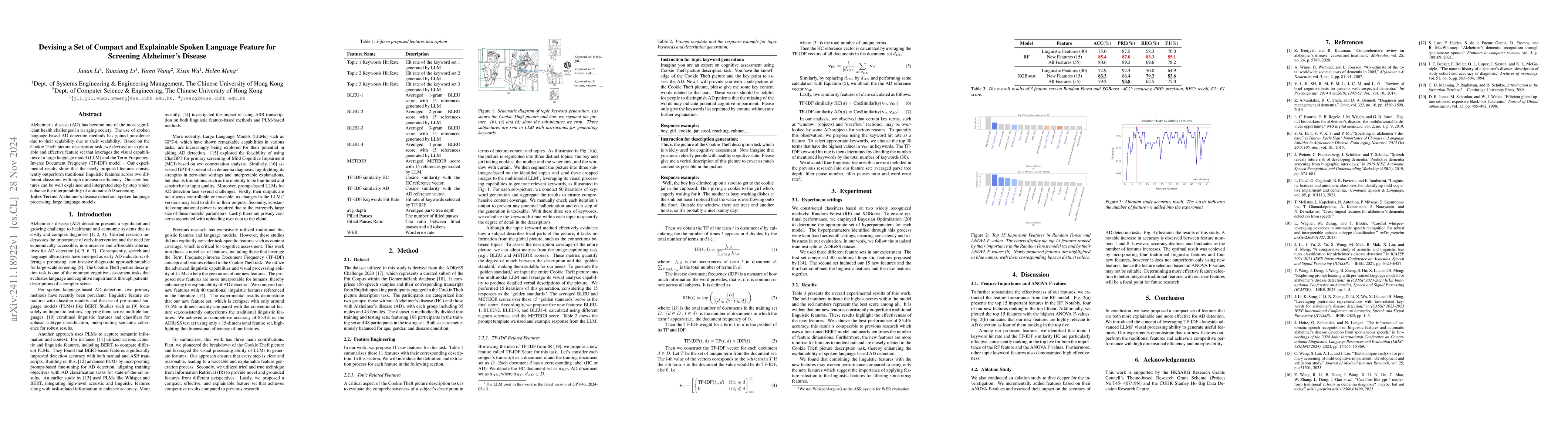 Thumbnail for Devising a Set of Compact and Explainable Spoken Language Feature for
  Screening Alzheimer's Disease