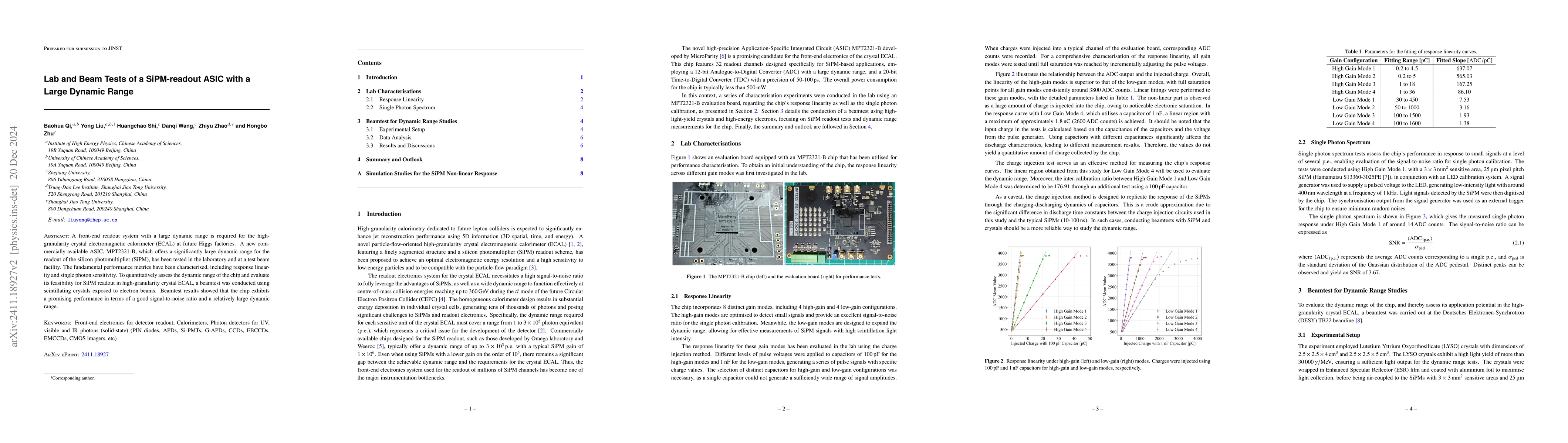 Thumbnail for Beamtest of a Large Dynamic Range SiPM Readout ASIC MPT2321-B
