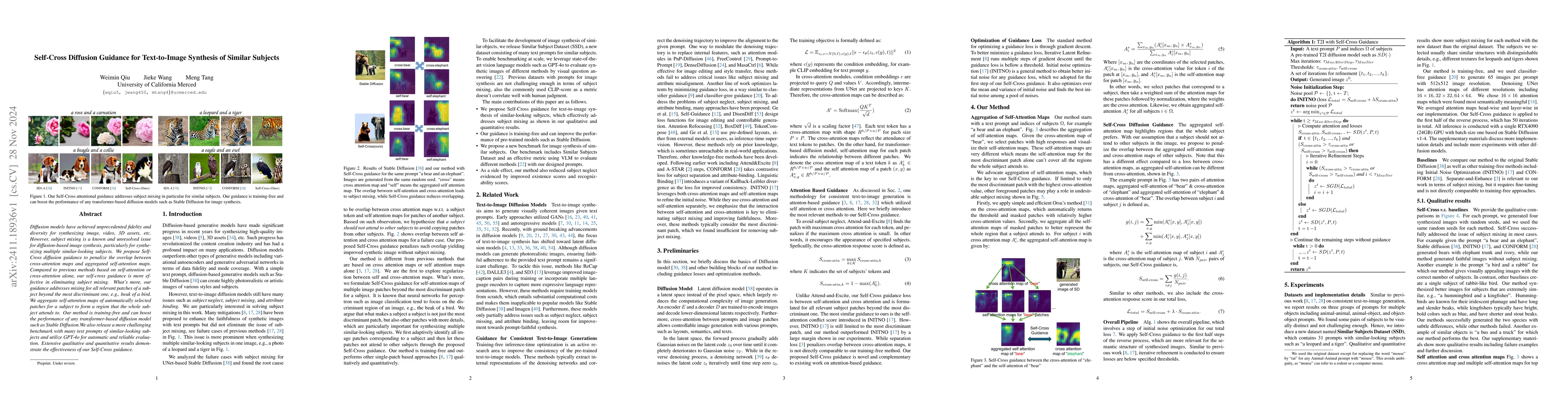 Thumbnail for Self-Cross Diffusion Guidance for Text-to-Image Synthesis of Similar
  Subjects