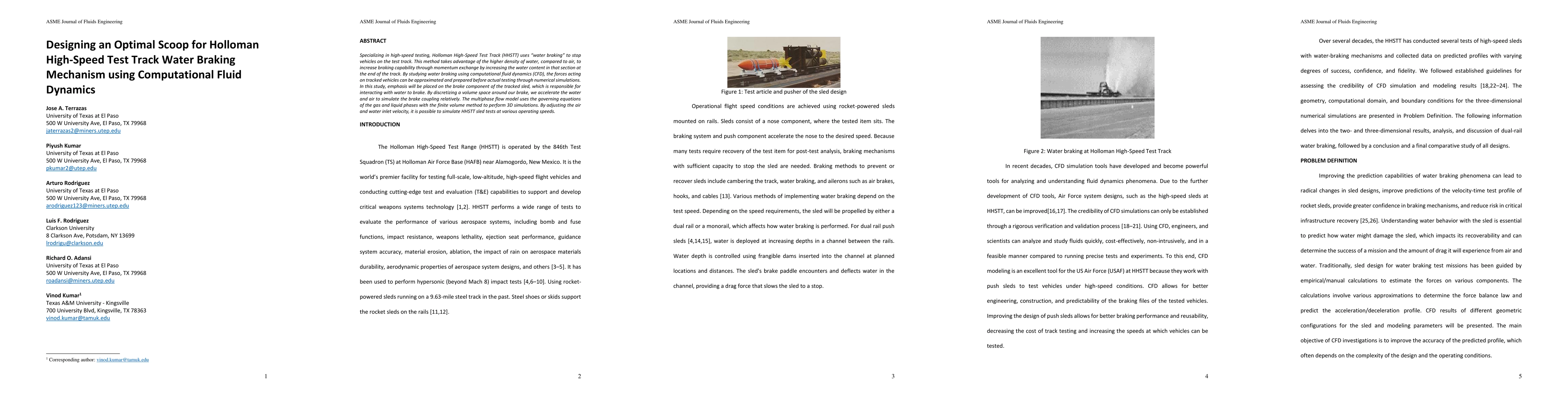 Thumbnail for Designing an Optimal Scoop for Holloman High-Speed Test Track Water
  Braking Mechanism using Computational Fluid Dynamics