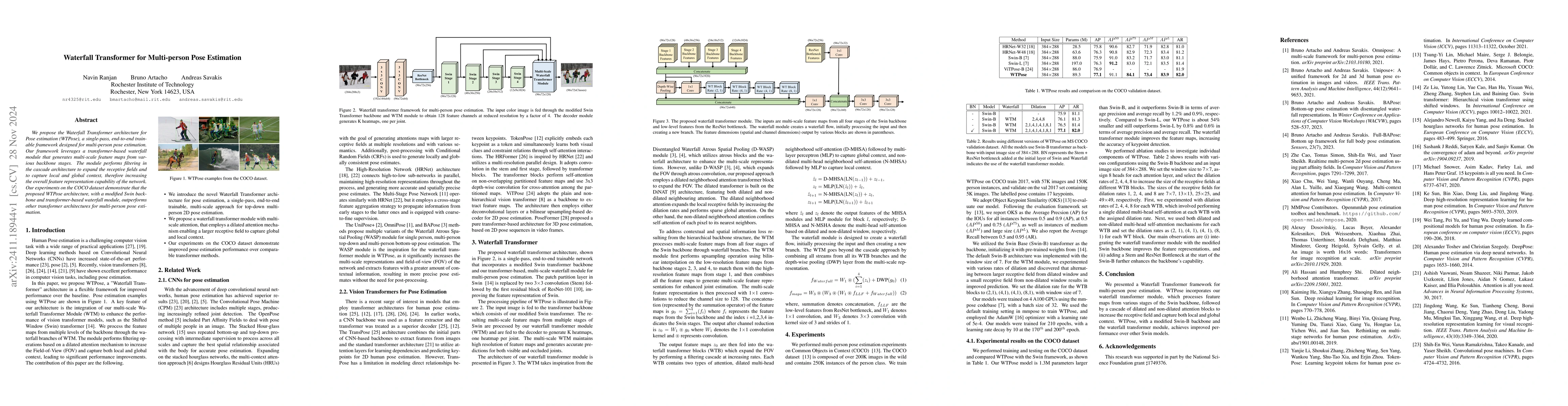 Thumbnail for Waterfall Transformer for Multi-person Pose Estimation