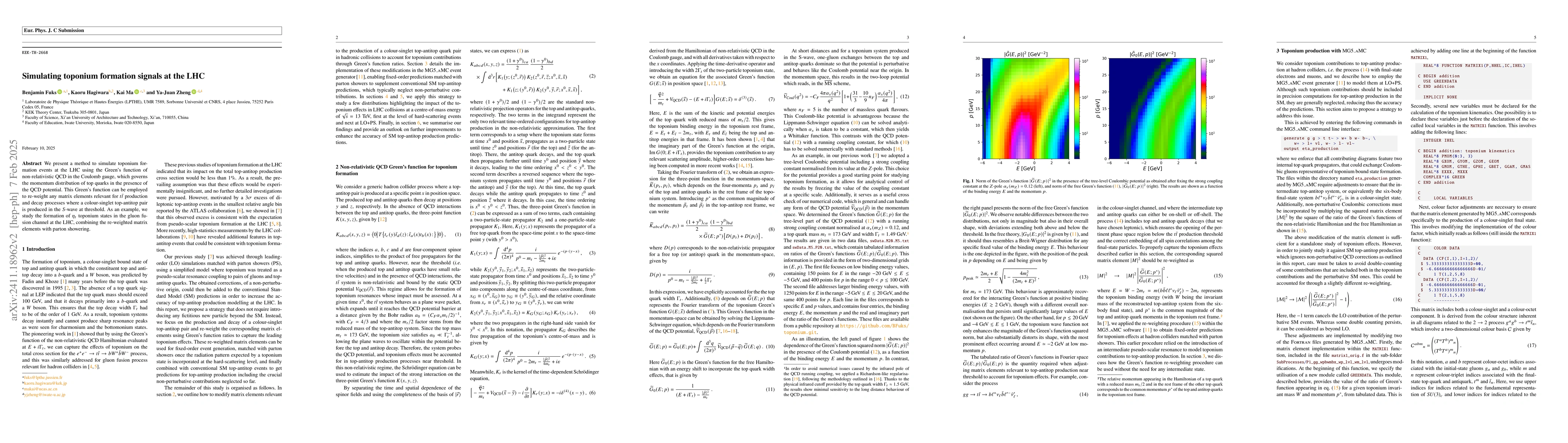 Thumbnail for Simulating toponium formation signals at the LHC