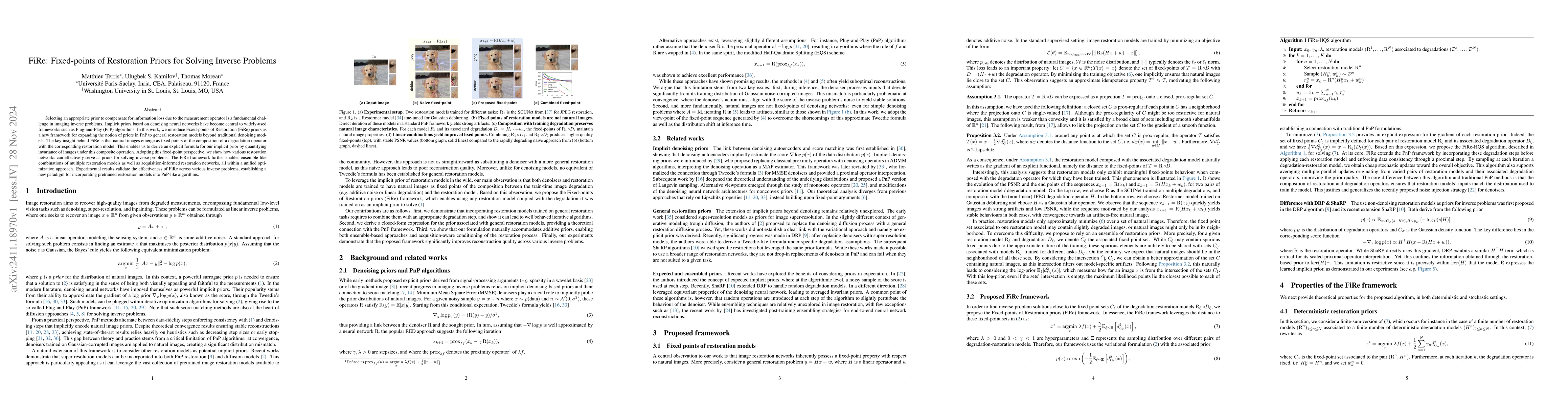 Thumbnail for FiRe: Fixed-points of Restoration Priors for Solving Inverse Problems