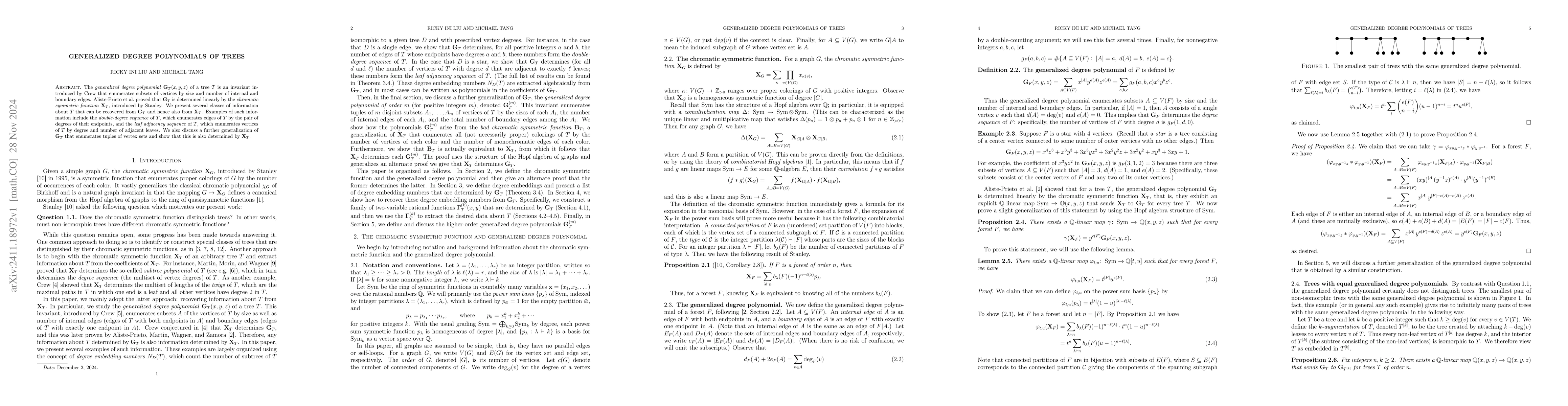Thumbnail for Generalized degree polynomials of trees