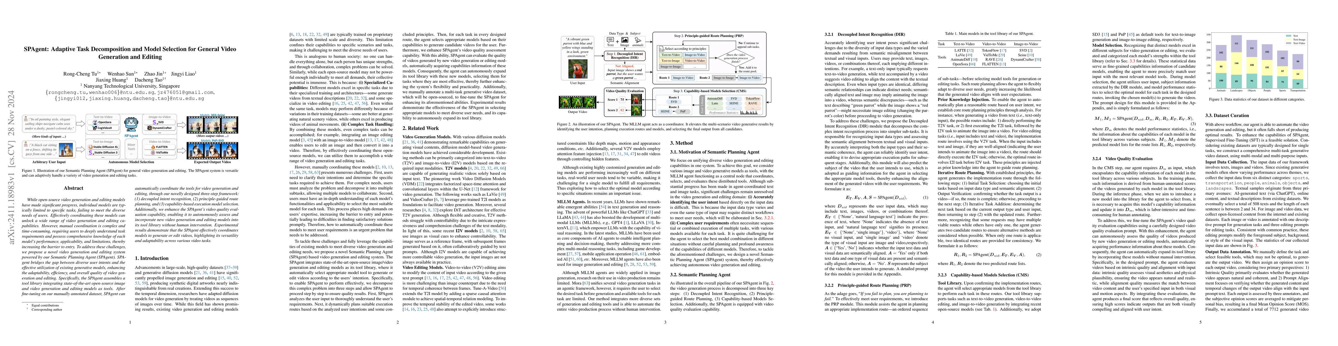 Thumbnail for SPAgent: Adaptive Task Decomposition and Model Selection for General
  Video Generation and Editing
