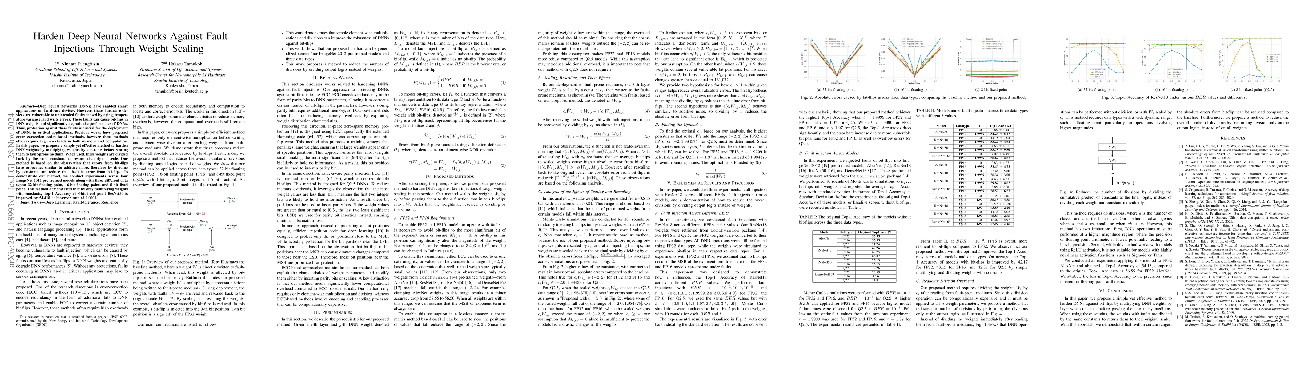 Thumbnail for Harden Deep Neural Networks Against Fault Injections Through Weight
  Scaling