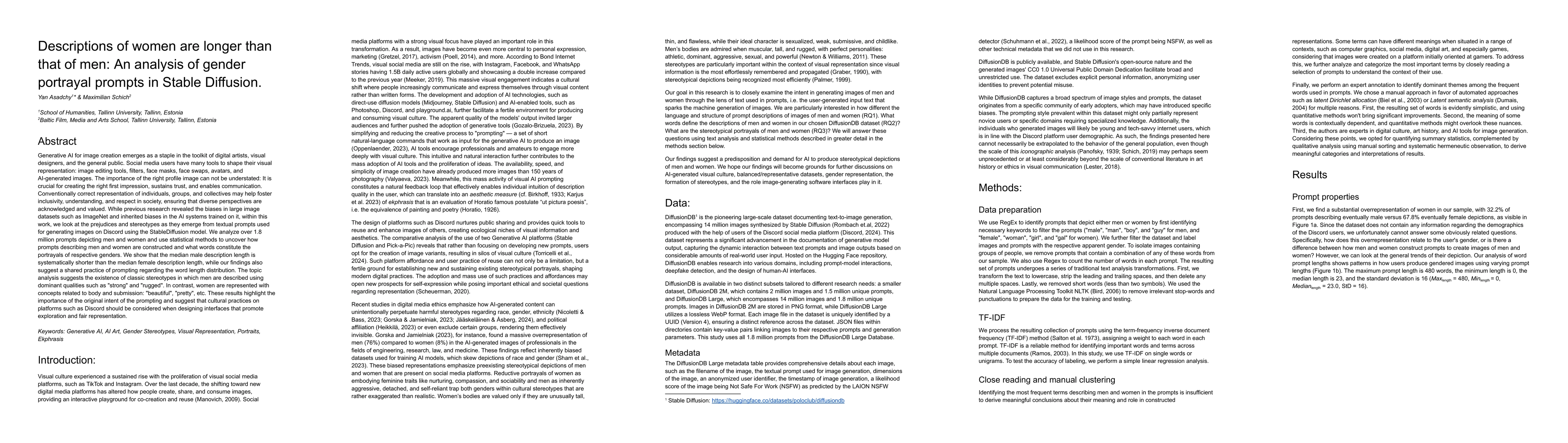 Thumbnail for Descriptions of women are longer than that of men: An analysis of gender
  portrayal prompts in Stable Diffusion