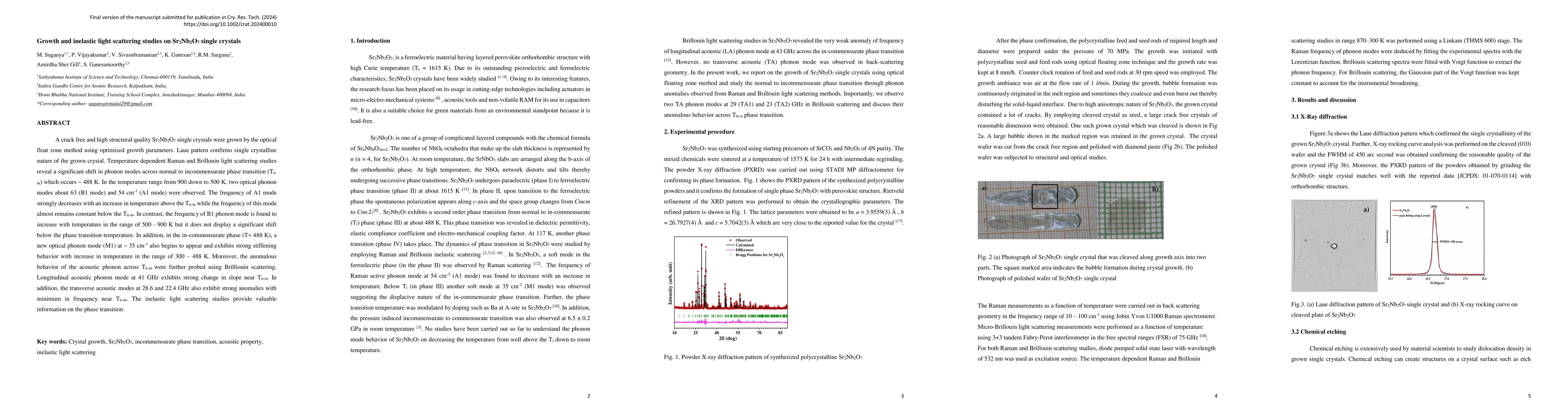 Thumbnail for Growth and inelastic light scattering studies on Sr2Nb2O7 single
  crystals