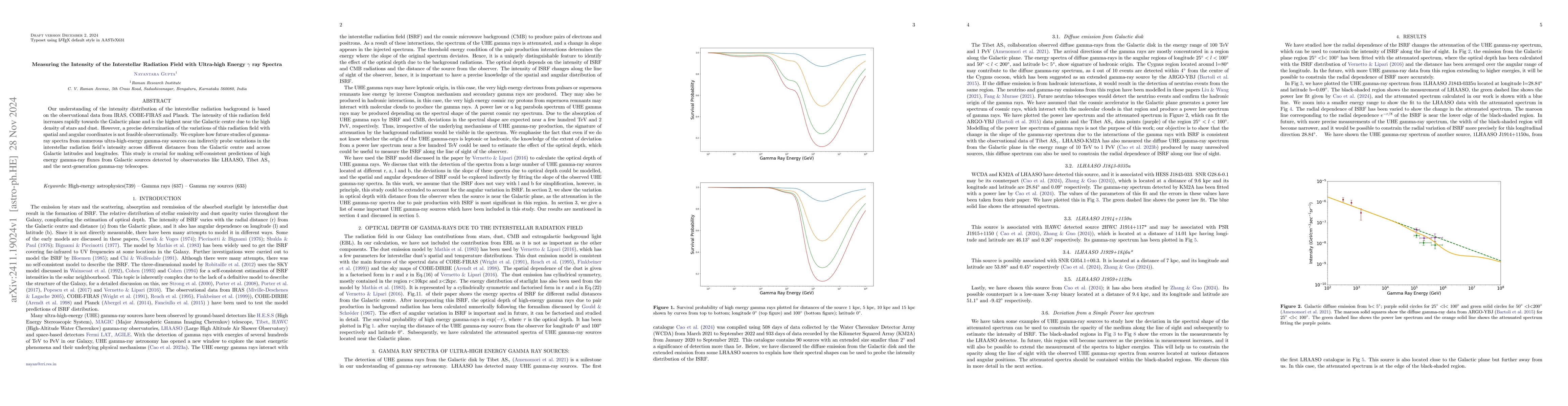 Thumbnail for Measuring the Intensity of the Interstellar Radiation Field with
  Ultra-high Energy $γ$ ray Spectra