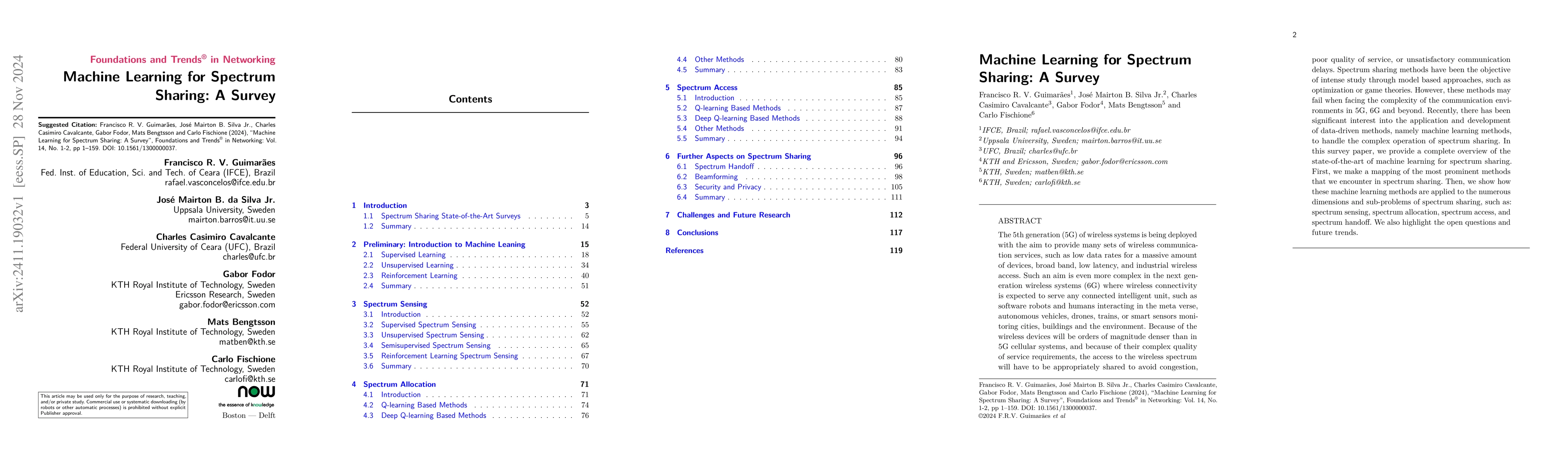 Thumbnail for Machine Learning for Spectrum Sharing: A Survey