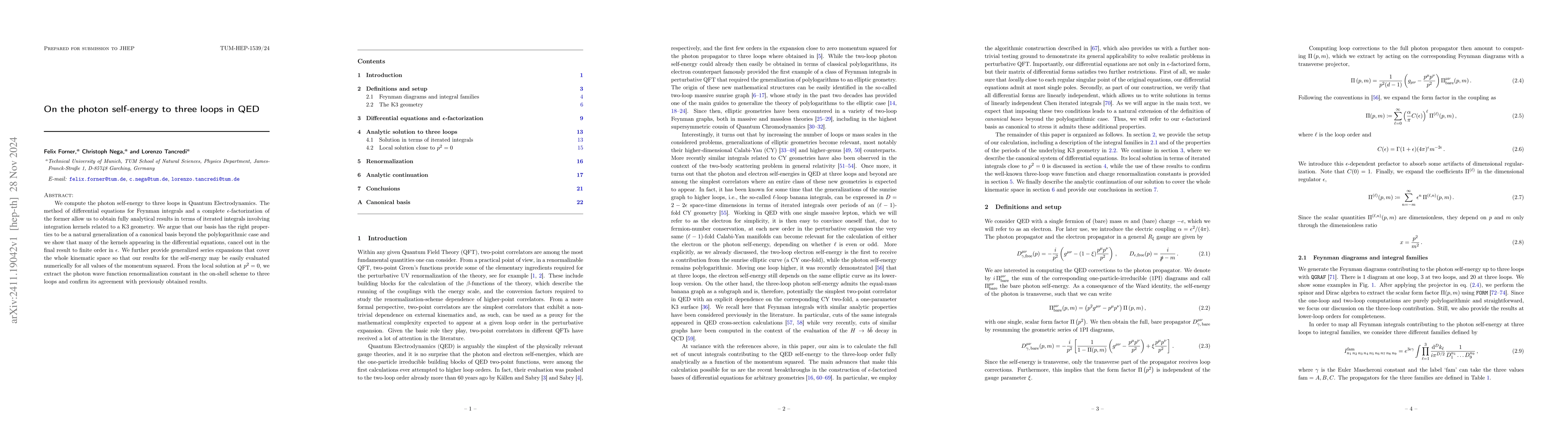 Thumbnail for On the photon self-energy to three loops in QED