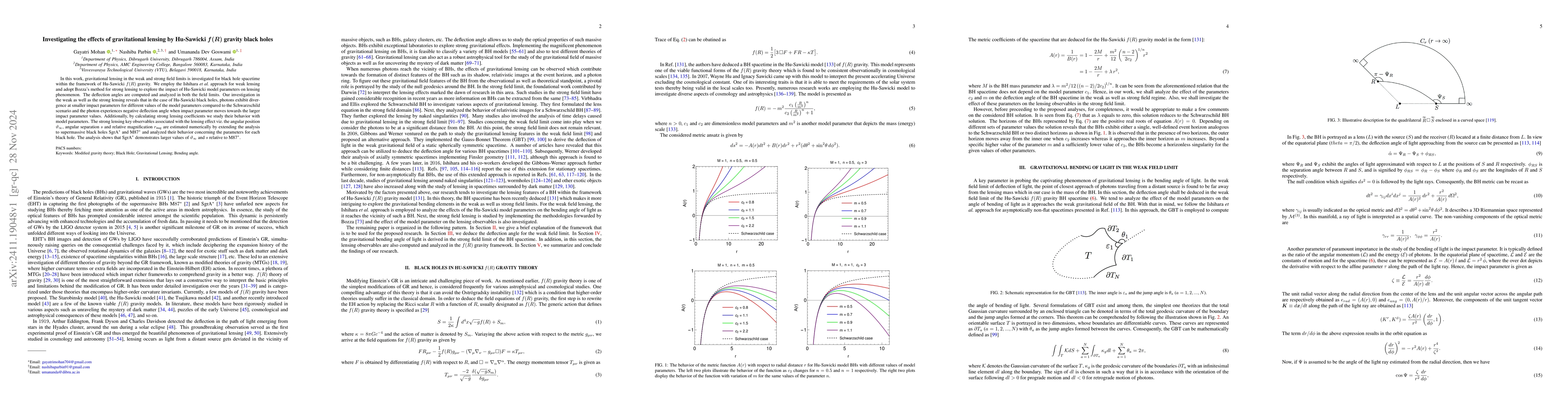Thumbnail for Investigating the effects of gravitational lensing by Hu-Sawicki
  $\boldsymbol{f(R)}$ gravity black holes