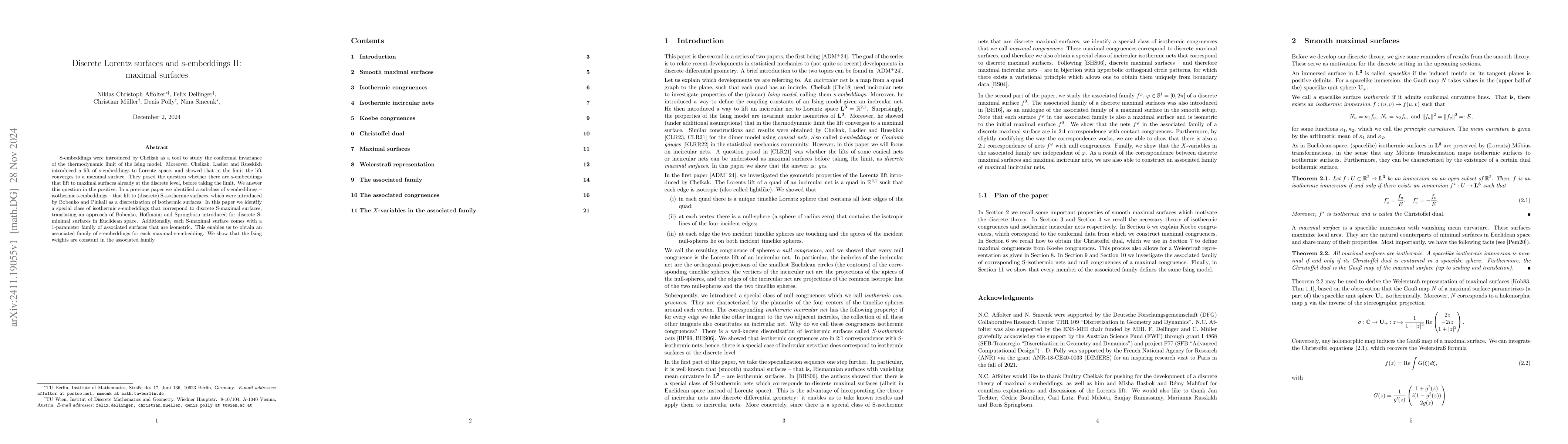 Thumbnail for Discrete Lorentz surfaces and s-embeddings II: maximal surfaces