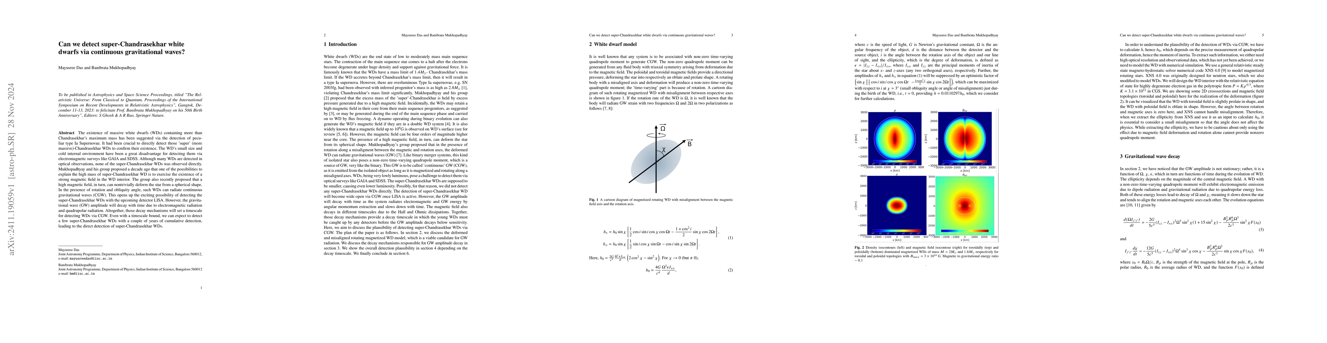 Thumbnail for Can we detect super-Chandrasekhar white dwarfs via continuous
  gravitational waves?
