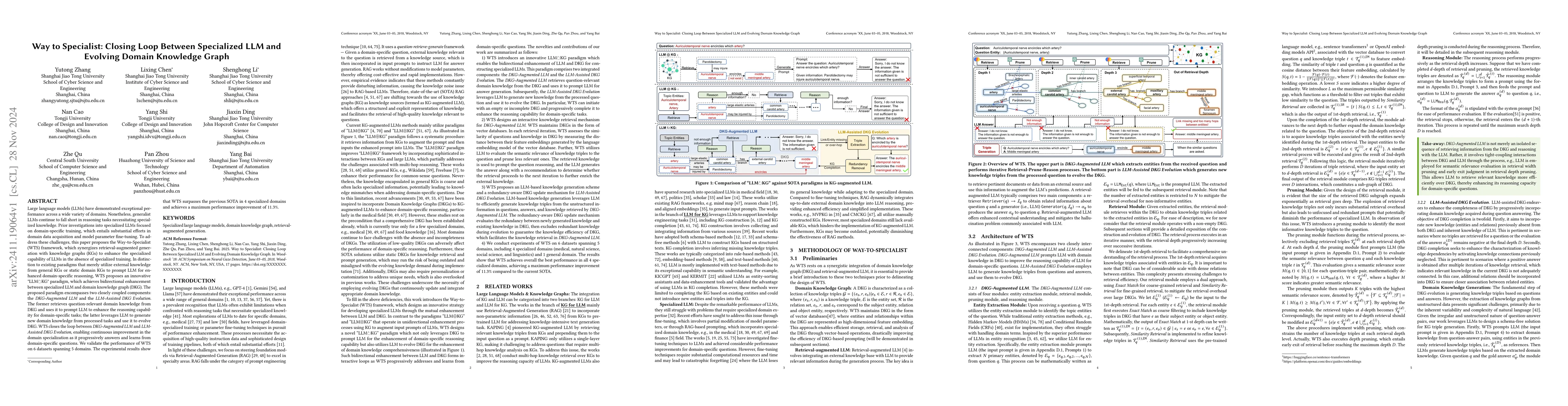 Thumbnail for Way to Specialist: Closing Loop Between Specialized LLM and Evolving
  Domain Knowledge Graph