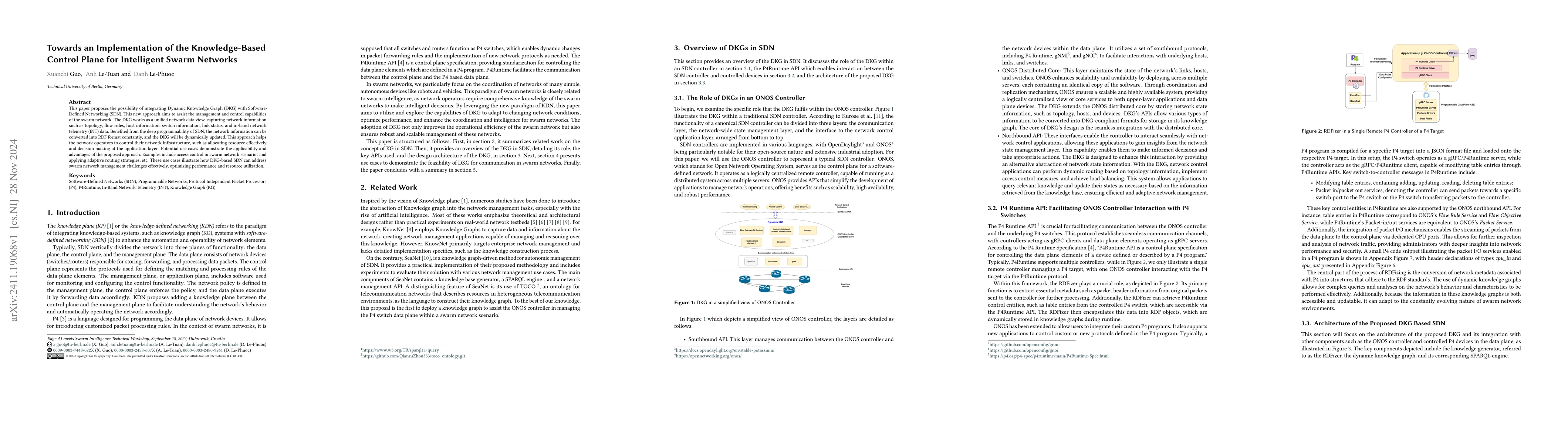 Thumbnail for Towards an Implementation of the Knowledge-Based Control Plane for
  Intelligent Swarm Networks