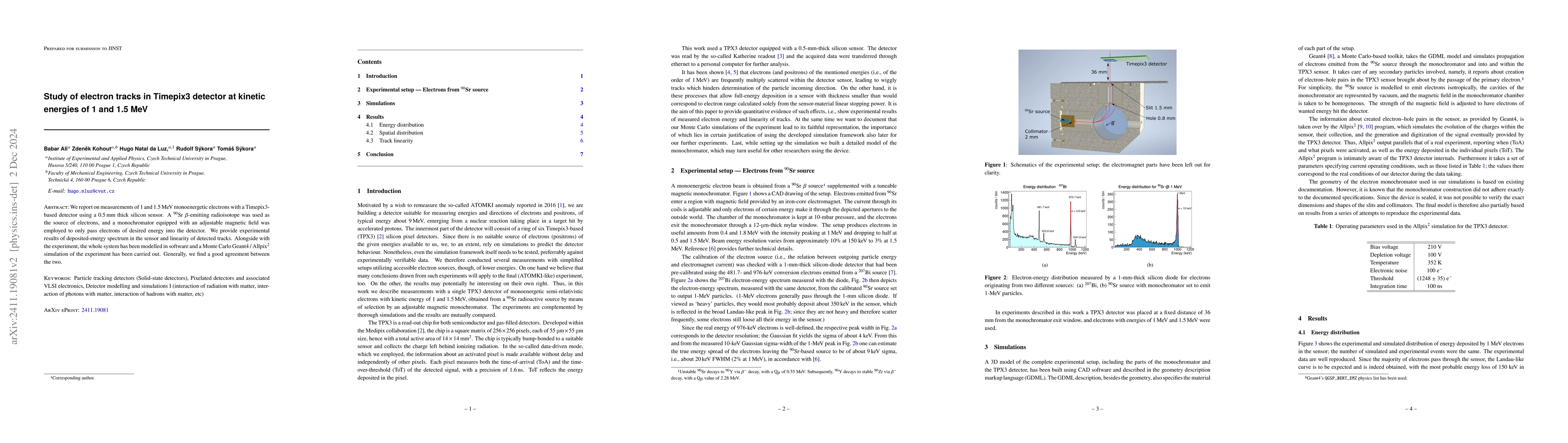 Thumbnail for Study of electron tracks in Timepix3 detector at kinetic energies of 1
  and 1.5 MeV