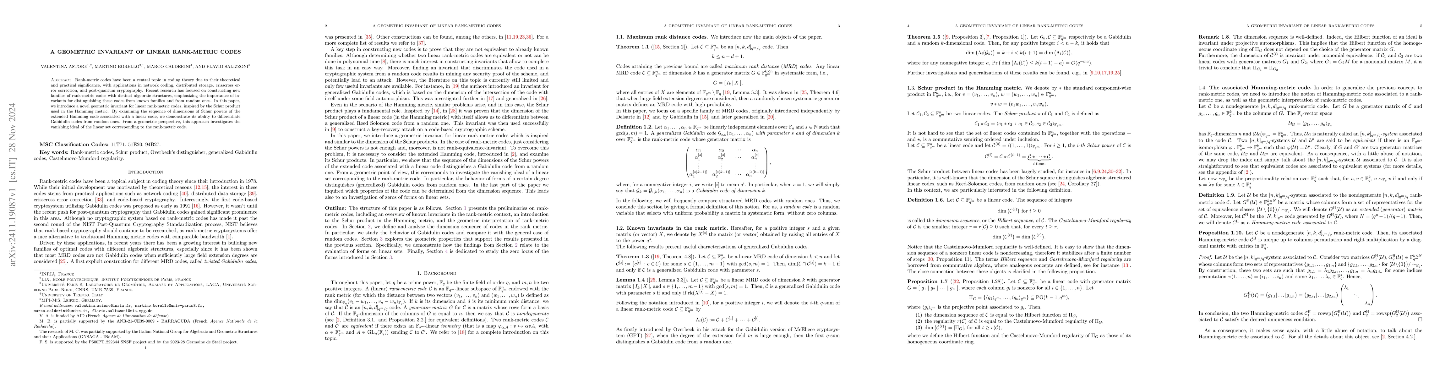 Thumbnail for A geometric invariant of linear rank-metric codes