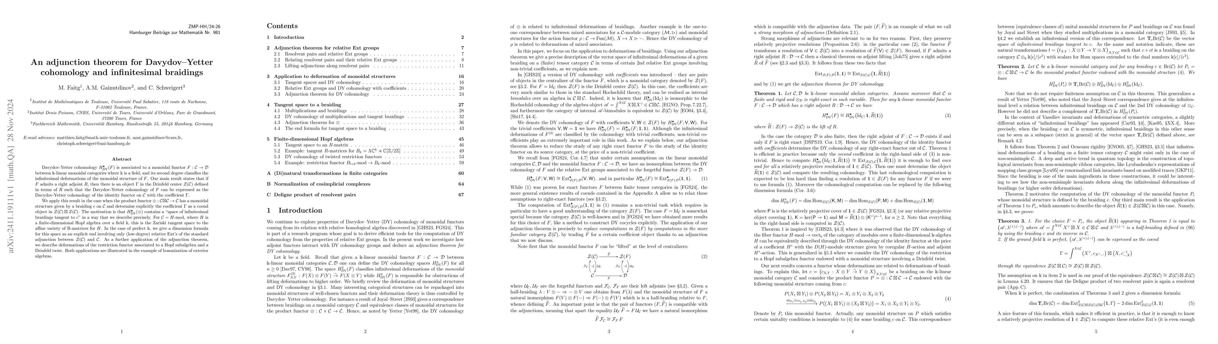 Thumbnail for An adjunction theorem for Davydov-Yetter cohomology and infinitesimal
  braidings
