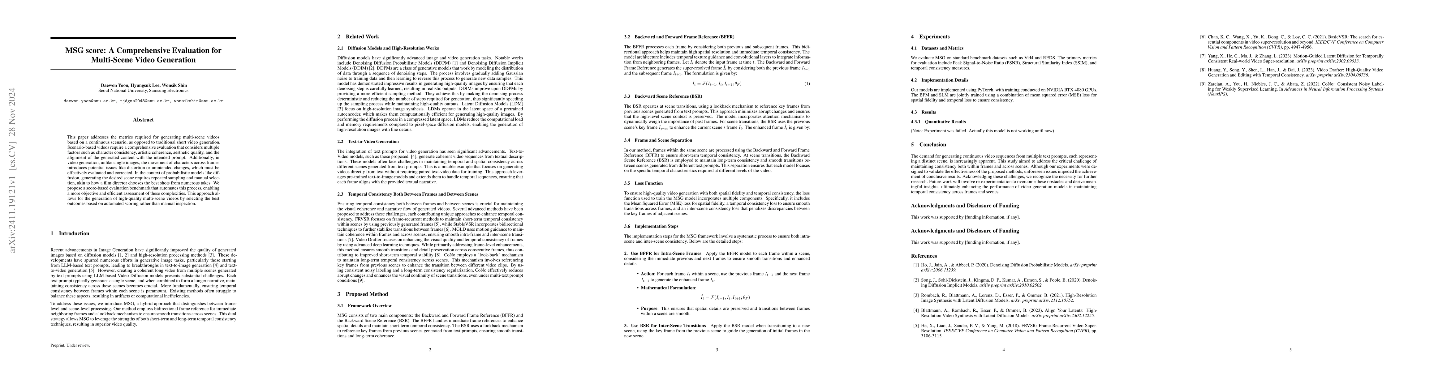 Thumbnail for MSG score: A Comprehensive Evaluation for Multi-Scene Video Generation