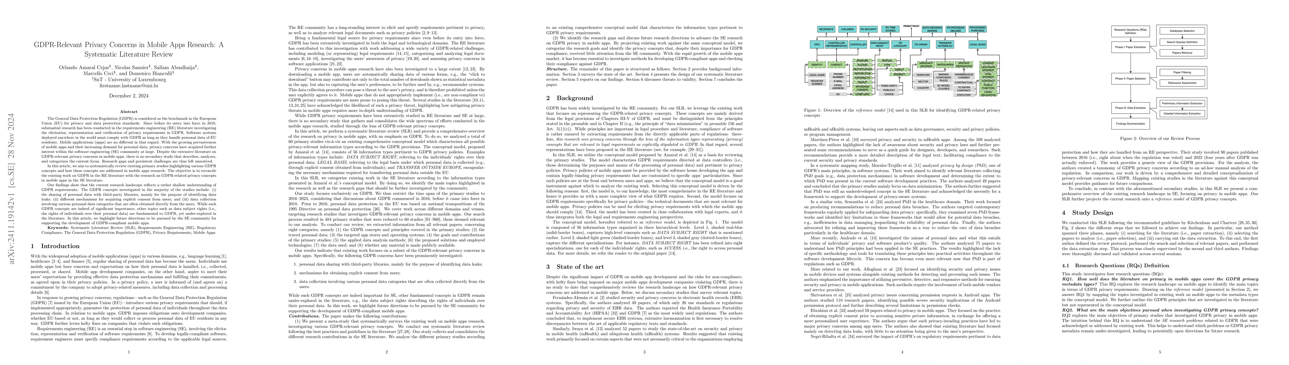 Thumbnail for GDPR-Relevant Privacy Concerns in Mobile Apps Research: A Systematic
  Literature Review