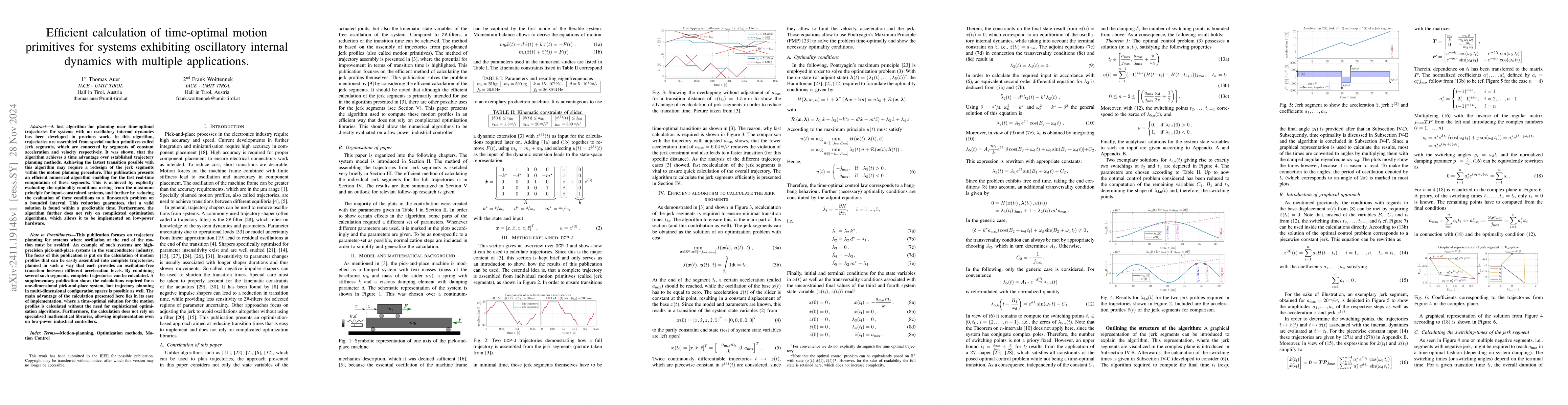 Thumbnail for Efficient calculation of time-optimal motion primitives for systems
  exhibiting oscillatory internal dynamics with multiple applications