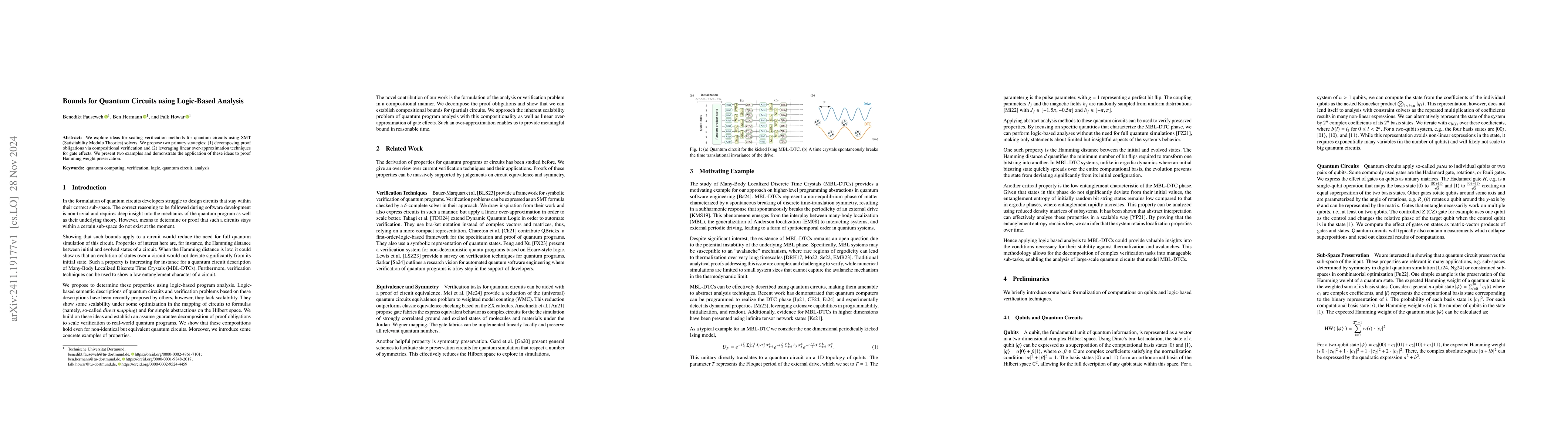 Thumbnail for Bounds for Quantum Circuits using Logic-Based Analysis