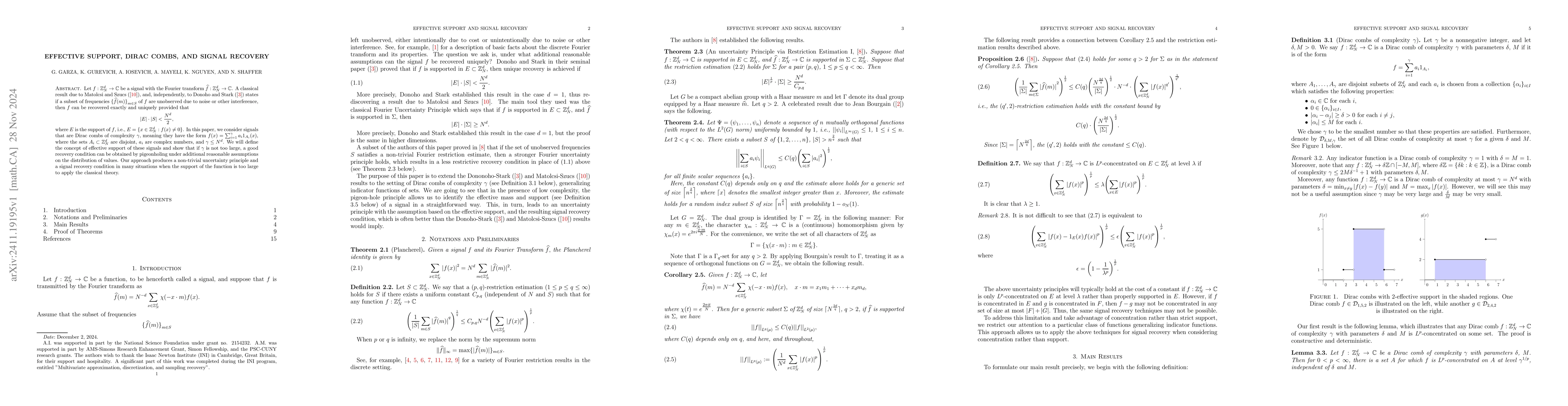 Thumbnail for Effective support, Dirac combs, and signal recovery