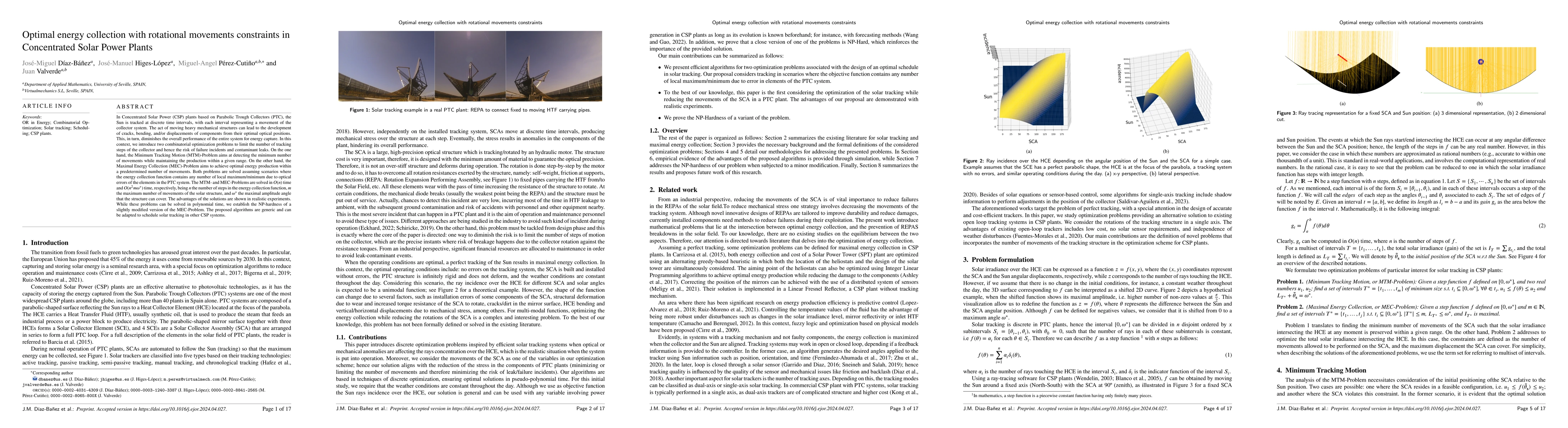 Thumbnail for Optimal energy collection with rotational movements constraints in
  concentrated solar power plants
