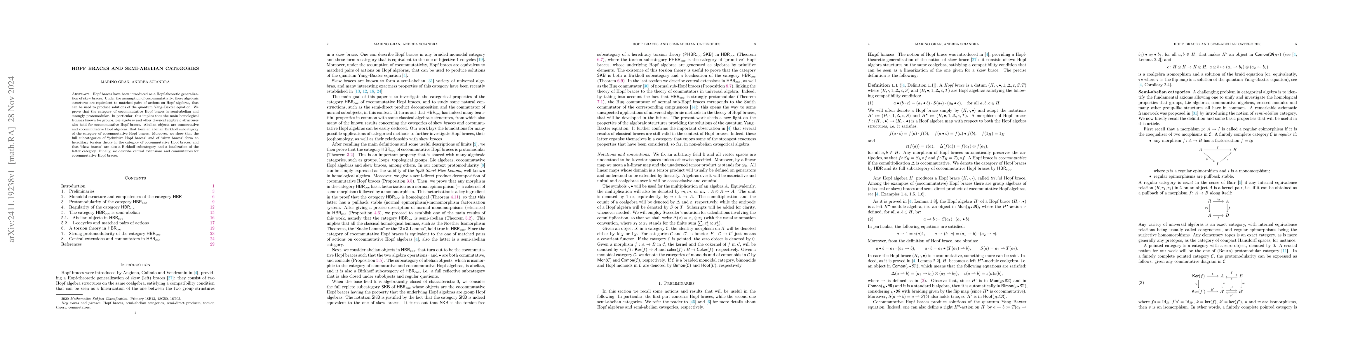 Thumbnail for Hopf braces and semi-abelian categories