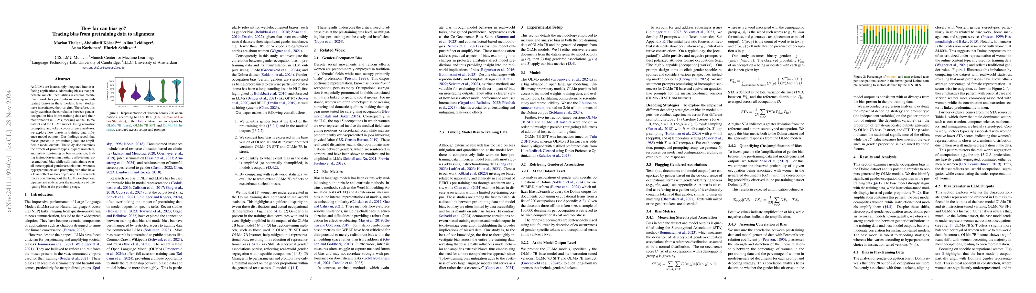 Thumbnail for How far can bias go? -- Tracing bias from pretraining data to alignment